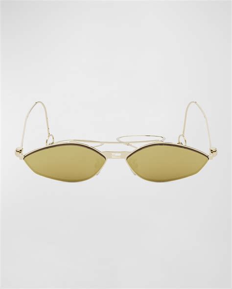 fendi eyeline aviator sunglasses|Fendi geometric rimless aviator sunglasses.